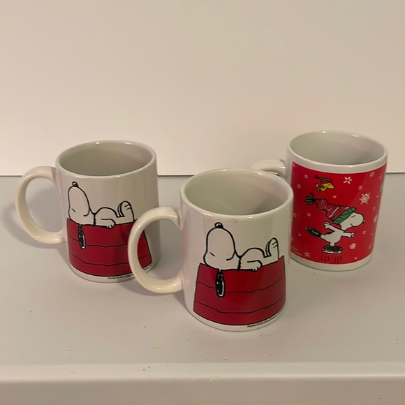 Kitchen Snoopy Ceramic Coffee Mugs Set Of 3 Poshmark